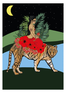 MsDre - 'Goddess Durga on Tiger' Framed Print