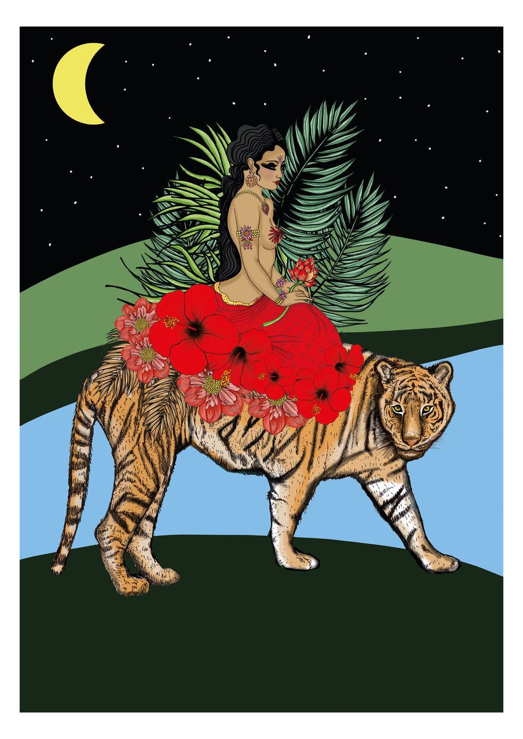 Msdre - Goddess Durga on Tiger 2021 Print