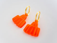 Load image into Gallery viewer, Jelly earrings - two tier with gold filled hoop - Orange