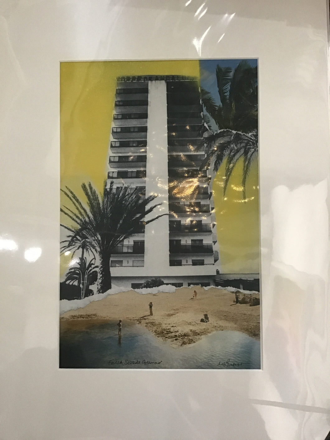Liz Pounsett - Faded Seaside Glamour Yellow - Print from a collage