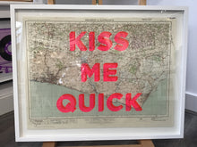 Load image into Gallery viewer, Dave Buonaguidi - Kiss Me Quick screen print on Brighton map Unframed flat 19+