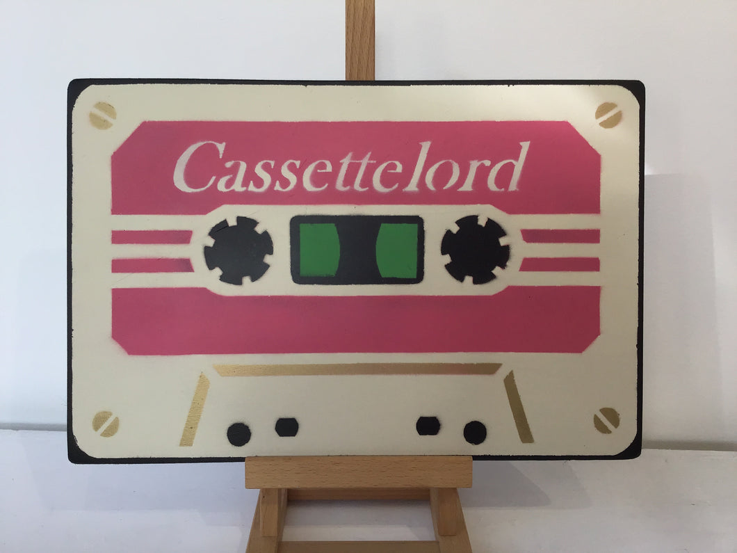 Cassette Lord - A3 Pink on White Cassette