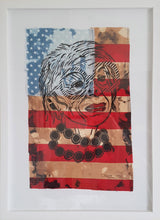 Load image into Gallery viewer, Pam Glew- Iris Apfel Lino Print on flag - Framed
